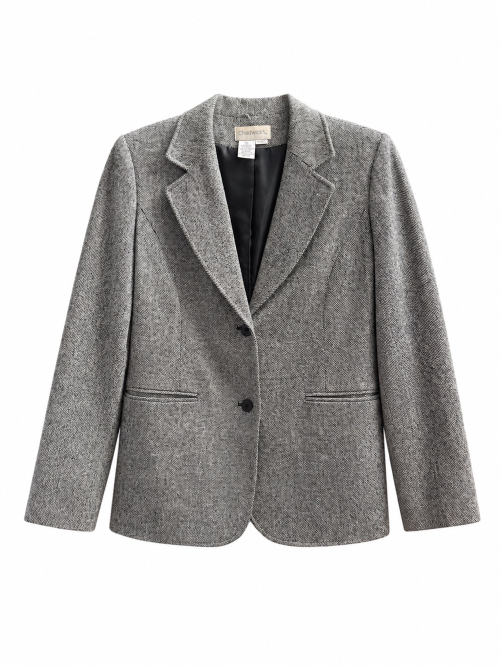 Chadwicks Gray Herringbone structured coat jacket 4p Y2K